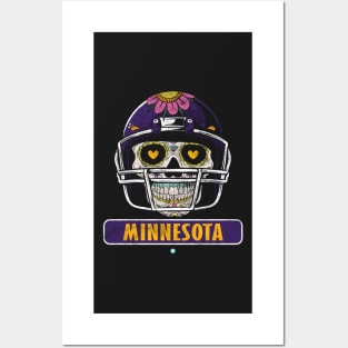 American Football - Minnesota Skull Football Gift Posters and Art